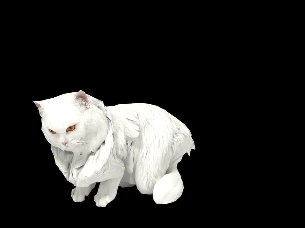 Our ready-made Persian, sleeping, as a 3D desktop pet