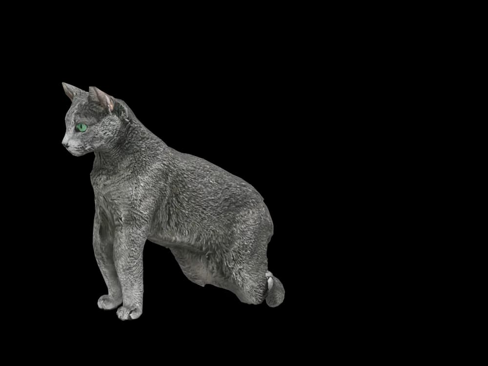 Our ready-made Russian Blue, sitting, as a 3D desktop pet