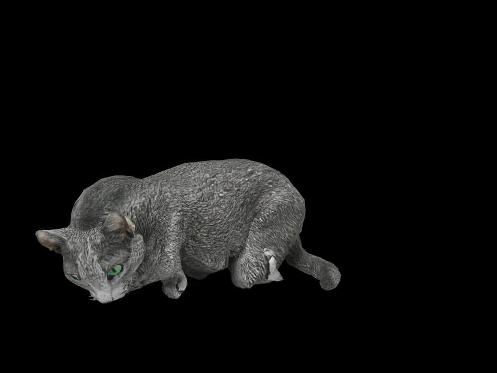 Our ready-made Russian Blue, sleeping, as a 3D desktop pet